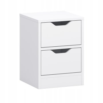 shumee Bela nočna omarica s predalom za spalnico 31x43 cm