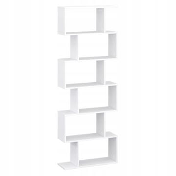 shumee Beli stenski/talni regal za dnevno sobo 193x70 cm