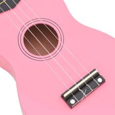 Vidaxl Otroški ukulele soprano s torbo roza 21"