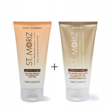 shumee St.Moriz Professional Natural Glow Daily Face Moisturizer + Professional Beautifully Bronzer za nočni obraz