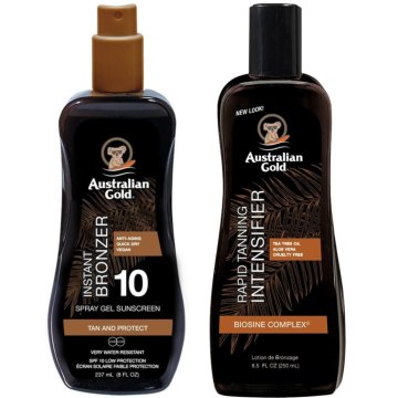 shumee Australian Gold Spray Gel Bronzer SPF10 + Rapid Tanning Intensifier