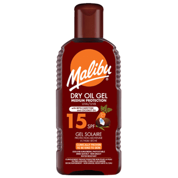 shumee Malibu suhi oljni gel SPF15 s karotenom in kokosom 200 ml