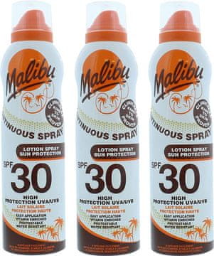 shumee Malibu Continuous Lotion Spray SPF30 zaščitni balzam aerosol 175 ml x 3 kos