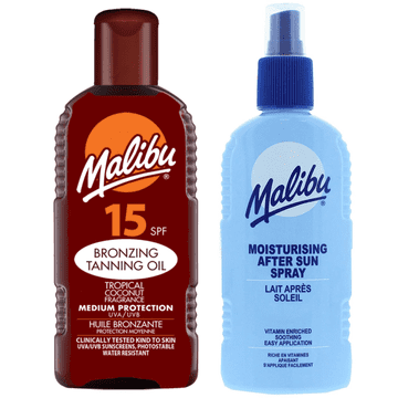 shumee Malibu olje za sončenje SPF15 200 ml + balzam v spreju po sončenju 200 ml