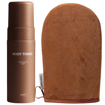 shumee Temna samoporjavitvena pena + rokavice za telo