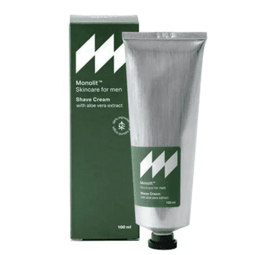 shumee Monolith krema za britje z naravnimi olji za pomiritev razdraženosti in rdečice