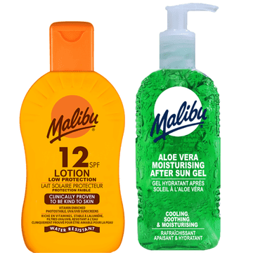 shumee Malibu SPF12 zaščitni balzam 200 ml + gel za po sončenju z alojo 200 ml