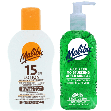 shumee Vodoodporen balzam Malibu SPF15 200 ml + gel za po sončenju z alojo 200 ml