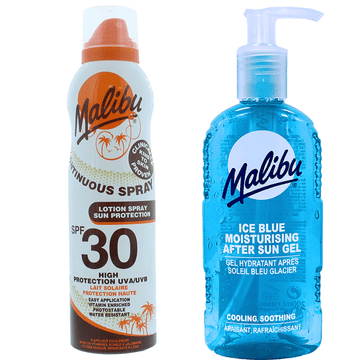 shumee Malibu zaščitni aerosolni balzam SPF30 175 ml + gel za po sončenju 200 ml