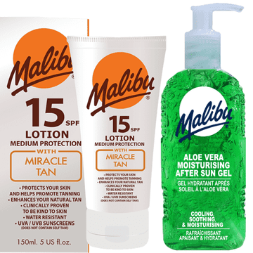 shumee Malibu Miracle Tan SPF15 150 ml + gel za po sončenju z alojo 200 ml