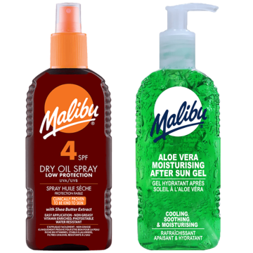 shumee Malibu SPF4 olje za porjavitev 200 ml + gel za po sončenju z alojo 200 ml