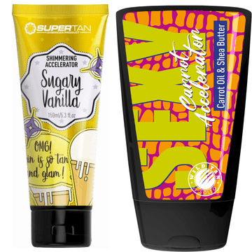 shumee Supertan Sugary Vanilla + Wild Tan Sexy Carrot Brez