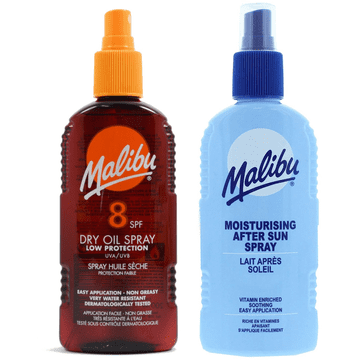 shumee Malibu SPF8 olje za porjavitev 200 ml + balzam v spreju za po sončenju 200 ml
