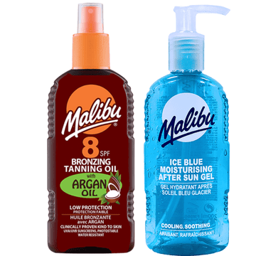 shumee Malibu olje za porjavitev z arganovim oljem SPF8 200 ml + gel za po sončenju 200 ml