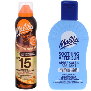 shumee Malibu SPF15 zaščitni aerosolni balzam 175 ml + balzam po sončenju 200 ml
