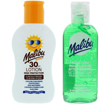 shumee Malibu otroški zaščitni balzam SPF30 100 ml + aloe po sončenju 100 ml