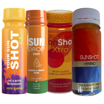 shumee Set za pitje Tan Shot za pospešitev porjavelosti x4