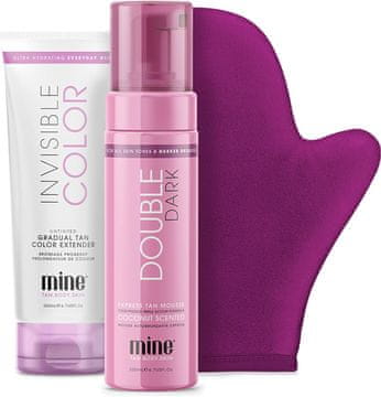 shumee MineTan dvojna temna pena + balzam za porjavitev in komplet rokavic