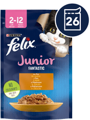Felix Fantastic Junior, piščanec v želeju, 26x85g