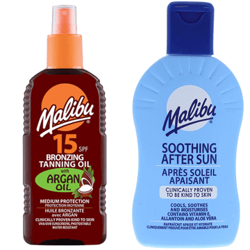 shumee Malibu olje za porjavitev z arganovim oljem SPF15 200 ml + balzam za po sončenju 200 ml