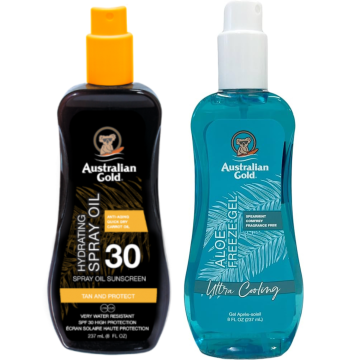 shumee Avstralsko zlato korenčkovo olje v spreju SPF30 + zamrzovalni gel aloe