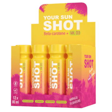 shumee Your Sun Shot Mango z vitaminom D3 napitki za sončenje 80 ml x 12 kos