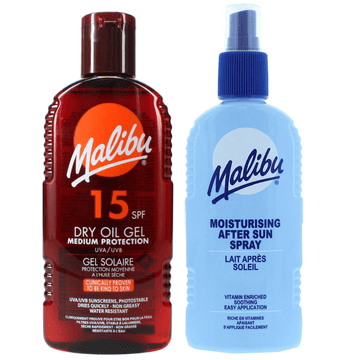shumee Malibu suhi oljni gel SPF15 200 ml + balzam v spreju po sončenju 200 ml