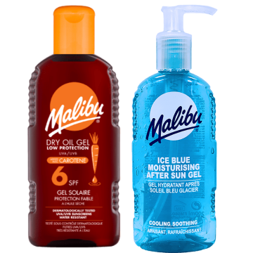 shumee Malibu SPF6 suho olje s karotenom 200 ml + Ice Blue gel po sončenju 200 ml