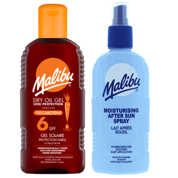 shumee Malibu SPF6 suho olje s karotenom 200 ml + balzam po sončenju v spreju 200 ml