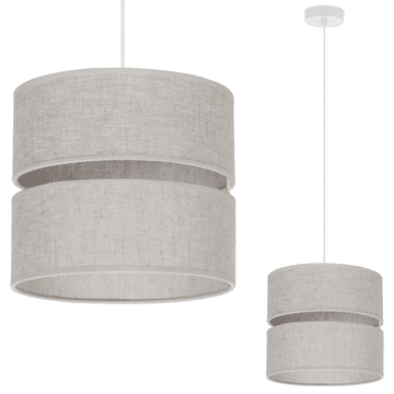 shumee DUO LANENA VISEČA SVETILKA BELA 1 RAVNA SVETILKA BEŽ SENČNIK L01 20 CM