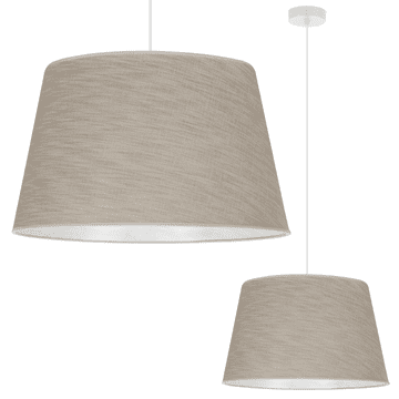 shumee VISEČA SVETILKA, LANENI STOŽEC, BELA, 1 RAVNA, BEŽ SENČNIK, L05 44 CM
