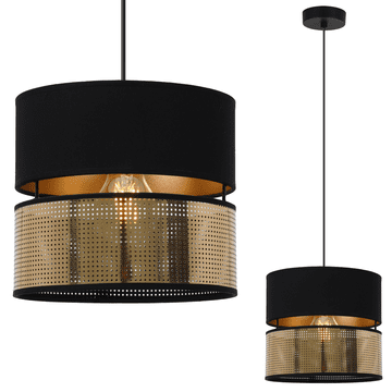 shumee ASTI DUO ČRNO VISEČA SVETILKA 1 RAVNA ČRNO-ZLATA SENČNIK TS 20 CM