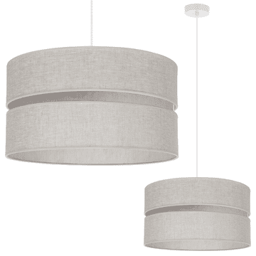 shumee DUO LANENA VISEČA SVETILKA BELA 1 RAVNA SVETILKA BEŽ SENČNIK L01 40 CM