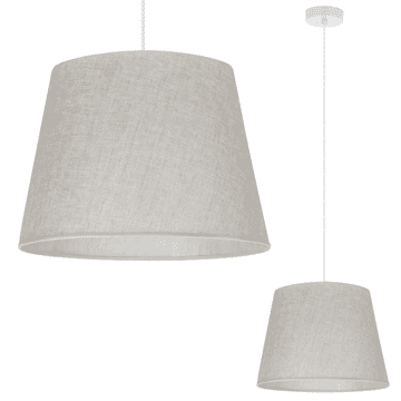 shumee VISEČA SVETILKA, LANENI STOŽEC, BELA, 1 RAVNA, SVETLO BEŽ SENČNIK, L01 38 CM