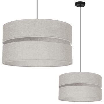 shumee DUO ČRNO LANENA VISEČA SVETILKA 1 RAVNA SVETILKA BEŽ L01 SENČNIK 40 CM