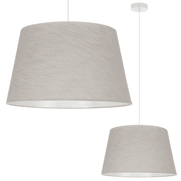 shumee VISEČA SVETILKA, LANENI STOŽEC, BELA, 1 RAVNA, SVETLO BEŽ SENČNIK, L02 44 CM