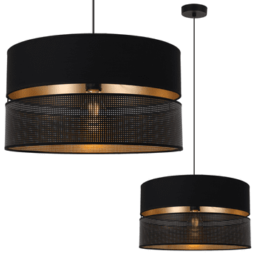 shumee ASTI DUO ČRNO VISEČA SVETILKA 1 RAVNA ČRNO-ZLATA SENČNIK TS 40 CM