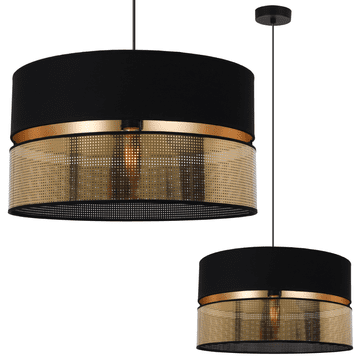shumee ASTI DUO ČRNO VISEČA SVETILKA 1 RAVNA ČRNO-ZLATA SENČNIK TS 40 CM