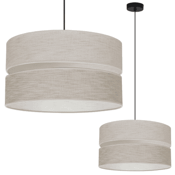 shumee DUO ČRNE LANENE VISEČE SVETILKE 1 RAVNA LUČ BEŽ L06 40 CM