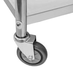 shumee Servirni voziček Mega-M STANDARD iz nerjavečega jekla z 2 polici Š-90 cm G-50 cm V-90 cm N