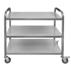 shumee Servirni voziček Mega-M STANDARD iz nerjavečega jekla s 3 policami Š-90 cm G-50 cm V-90 cm N