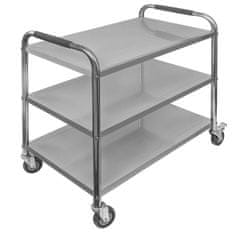 shumee Servirni voziček Mega-M STANDARD iz nerjavečega jekla s 3 policami Š-90 cm G-50 cm V-90 cm N