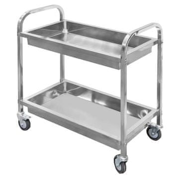 shumee Servirni voziček Mega-M iz nerjavečega jekla z 2 globokima policama Š-95 cm G-50 cm V-95 cm N