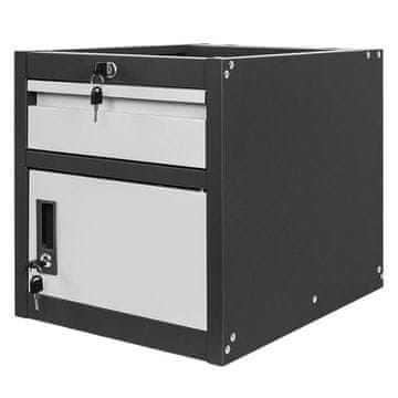 shumee Mega-M omarica za orodje za delovne mize 1 predal + 1 omarica z vrati Š-37 cm x G-48,6 cm x V-50 cm sistem 01 grafitno/siva sprednja stran N