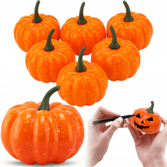 Korbi OKRASNE BUČE – UMETNE JESENSKE DEKORACIJE ZA HALLOWEEN, KOMPLET 5 KOSOV