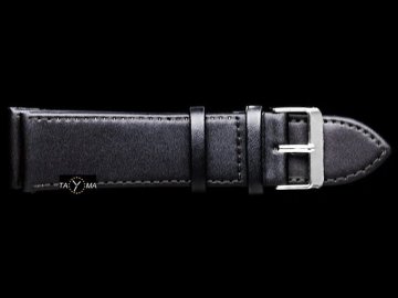 shumee Črn usnjen pašček za uro 26 mm