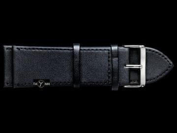 shumee Črn usnjen pašček za uro 28 mm