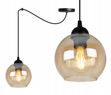 shumee ELEGANTNA VISEČA SVETILKA SPIDER S STEKLENIM SENČNIKOM