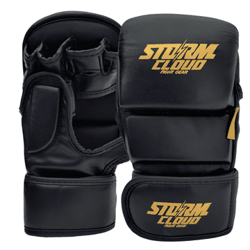 shumee Rokavice za sparing StormCloud MMA, 7oz, za začetnike, črne/zlate, majhne