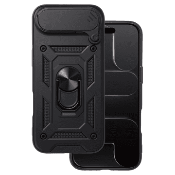 Onasi Silikonski ovitek Armor Ring z zaščito kamere za iPhone 17 Air - črn